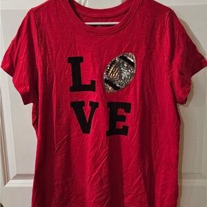 Lane Bryant Red Love Football Graphic Tee